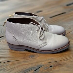 Lucchese White Leather Chukka Boots